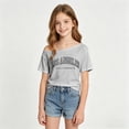thumbnail image 2 of Girl's Off The Shoulder Shirt Top Los Angeles Graphic T-Shirt Short Sleeve T shirts Tee, 2 of 5