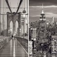 thumbnail image 7 of Oriental Furniture 6 ft. Tall Black and White New York Canvas Screen - 3 Panel, 7 of 7