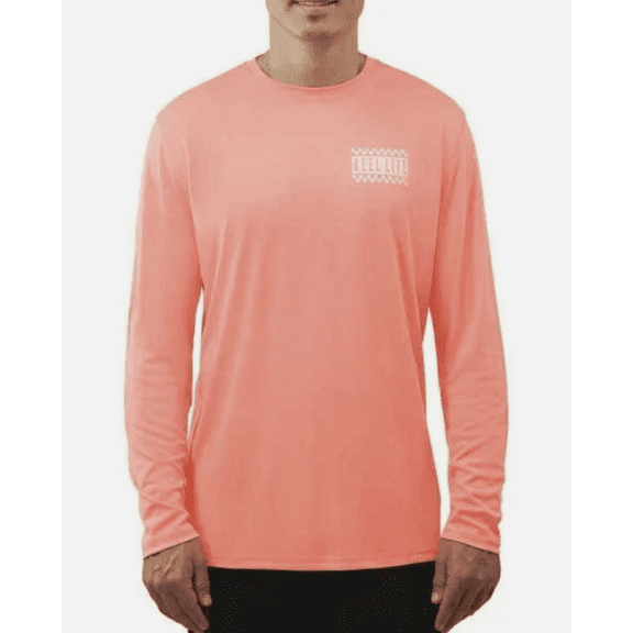 Reel Life Mens Long Sleeve UV Tee Medium Coral