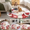thumbnail image 5 of Round Rugs 8Ft, Red Santa Christmas Round Area Rug Washable Indoor Throw Carpet, Xmas Snowflake Watercolor Large Non Slip Circle Rug for Kids Room RV Home Decor Aesthetic, 5 of 8