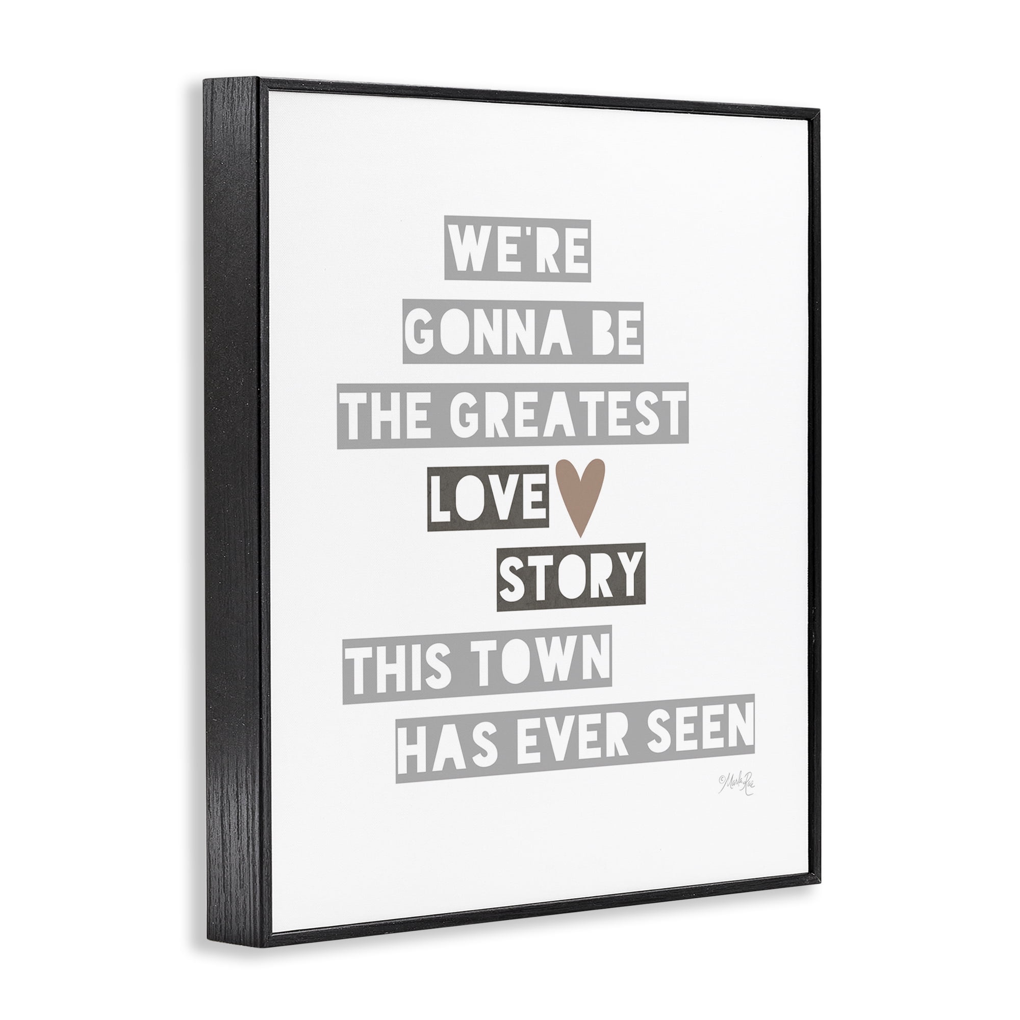 Stupell Industries Greatest Love Story Typography Painting Black Framed Art Print Wall Art, 24 x 30