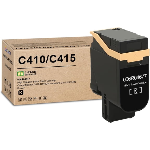 High Capacity C410 C415 Black Toner Cartridge Compatible for Xerox 006R04677 Black Toner Cartridge Replacement for Xerox C410 C410DN VersaLink C415 C415DN Printer