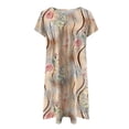 thumbnail image 5 of FcBaudy Robe à Manches Courtes Col en V, Robes d'Été pour Femmes, Robes Décontractées d'Été Imprimées à Manches Courtes Robe de Plage Robe d'Été pour Femmes, 5 of 5
