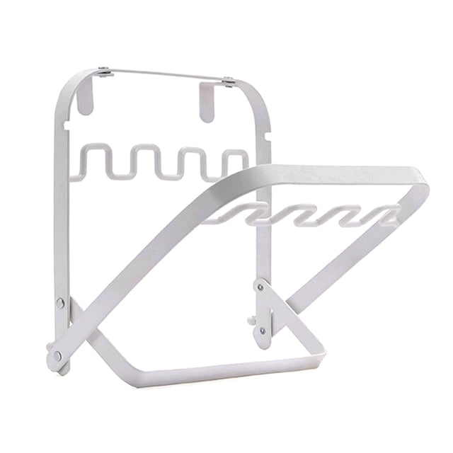 Soidarity Bolsa colgante de basura de hierro plegable, soporte para bolsas de basura para acampar, estante de almacenamiento, organizador de Kits de desorden para acampar Blanco