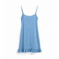thumbnail image 5 of Women's Summer Slip Dress Adjustable Spaghetti Strap V-Neck Ruffle Hem Loose Casual Mini Dress Light Blue-A XL(XL), 5 of 6