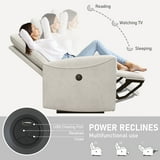 Biuhony Electric Power Recliner Chair, USB Charging Port, White, 300lbs ...