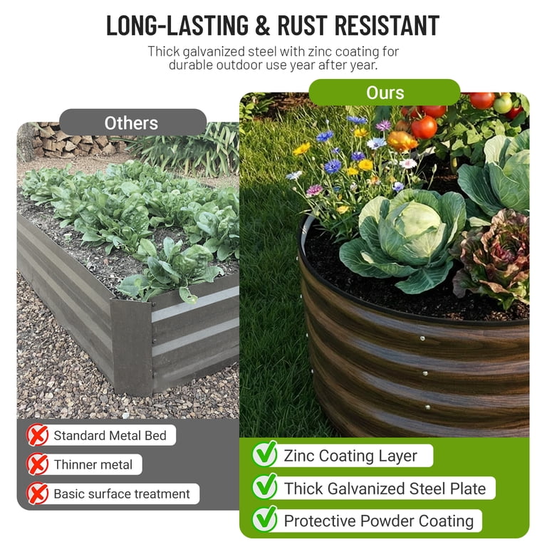 SnugNiture 3-Pack Raised Garden Beds, 2x2 ft, Brown photo 6