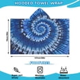 thumbnail image 2 of Colorful Tie Dye Pattern Hooded Bath Towel，50"x30" for Ages 3 To 12 Kids, Quick Dry Lightweight Soft Microfiber Hood Beach Towel Cover Up for Kids, 2 of 7