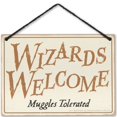 thumbnail image 3 of Decoración de pared de madera, los magos de Harry Potter dan la bienvenida a los muggles, tolerados, 3 of 7
