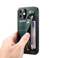 thumbnail image 6 of iPhone 12 6.1 Inch DW Wristband Hand Strap Case, Hidden Card Slot Soft TPU Slim Drop Shock Resistant Phone Cover Case  iPhone 12, Darkgreen, 6 of 9