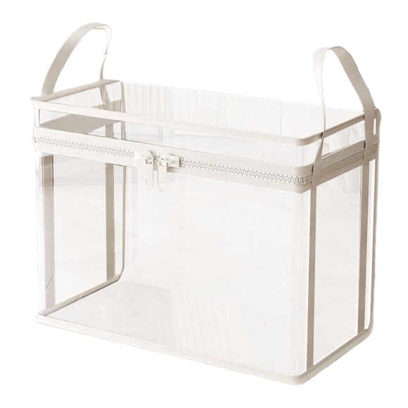Luzkey Sac de Rangement pour Toutous Boîte Organisatrice de Jouets Maisonnette Étui de Voyage Bac à Poupées pour Anniversaire Balcon Blocs de Construction Pâques Crème Blanc