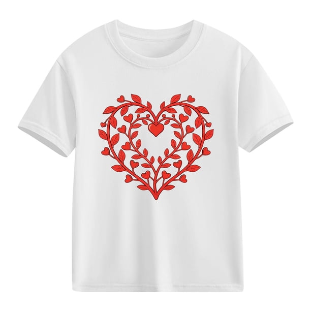 Blusas y camisas de manga corta con cuello redondo para niños y niñas, camisetas gráficas de manga corta, blusas con estampados bonitos para la temporada escolar.
