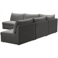 thumbnail image 4 of Meridian Furniture Jacob Grey Velvet Modular Sectional, 4 of 9