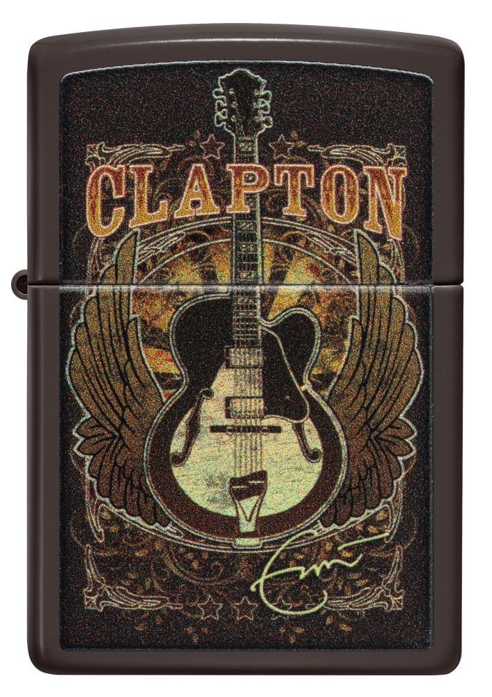 Zippo Eric Clapton Guitar Design Brown Pocket Lighter