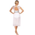 thumbnail image 3 of YiZYiF Womens Chiffon Lyrical Contemporary Dance Dress Sequins Flowing Ballet Dance Wear White XL, 3 of 6