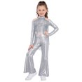thumbnail image 4 of Eandarui Kids Girls Sparkly Rave Festival Set Disco Party Dance Outfits Sequin Ballet Dancewear Silver 12, 4 of 6