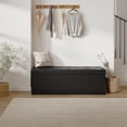 thumbnail image 4 of CONCETTA 43" Storage Ottoman Bench, Foldable Storage Chest, End of Bed Foot Stool with Padded Seat, Bedroom Bench, Support 660lbs, PVC Black, 4 of 12