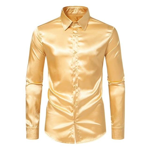Yuyuzo Men Formal Work Tops Dress Shirts Long Sleeve Button down Lapel V Neck Solid Color Business Blouse