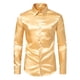 thumbnail image 1 of Blusa y camisa de manga larga con cuello vuelto para hombre, estilo casual, a la moda, de un solo color, con botones y cuello vuelto, blusa de manga larga para hombre., 1 of 8
