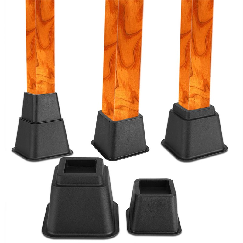 8pcs Bed Risers, Adjustable Furniture Raiser, Portable Bed Chair Desk