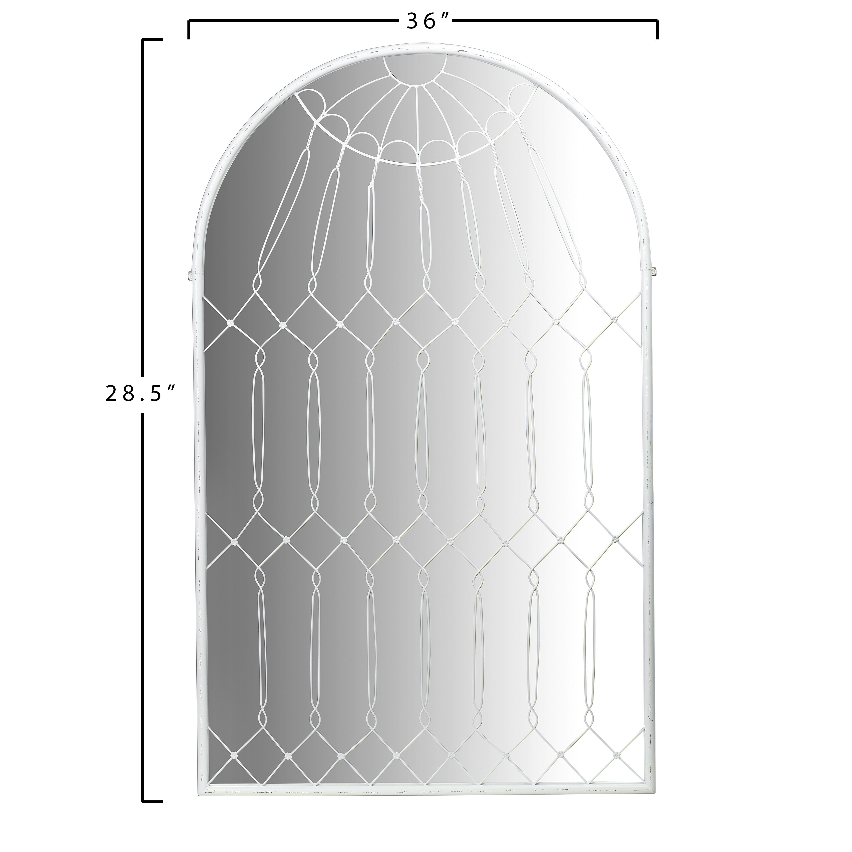 Creative Co-Op Arched Mirror with Iron Cage Design