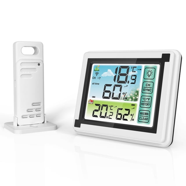 Termohigrómetro inalámbrico para interiores y exteriores, monitorización de temperatura y humedad, Tomshoo Termo higrómetro