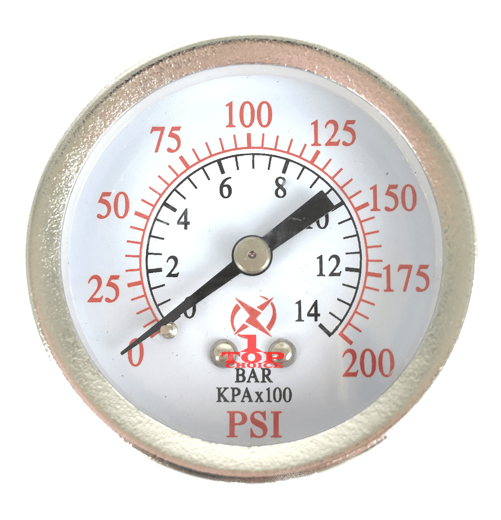 2" Air Pressure Gauge Center Back Mount 1/4" NPT 2" Dial 0 to 200 PSI