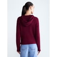 thumbnail image 3 of Free Assembly Women's and Women's Plus Cozy Yarn Cable Knit Hoodie Sweater, Midweight, Sizes XS-4X, 3 of 5