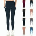 thumbnail image 2 of ZACPNCV High Waisted Yoga Pants Leggings for Ladies Solid Color Pants with Pocket Black, 2 of 3