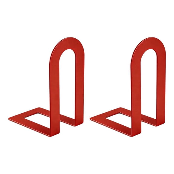 Metal Bookends Set, 2-Pack L-Shaped Arch Design Book Support for Office Bookshelf Home Desk Organization