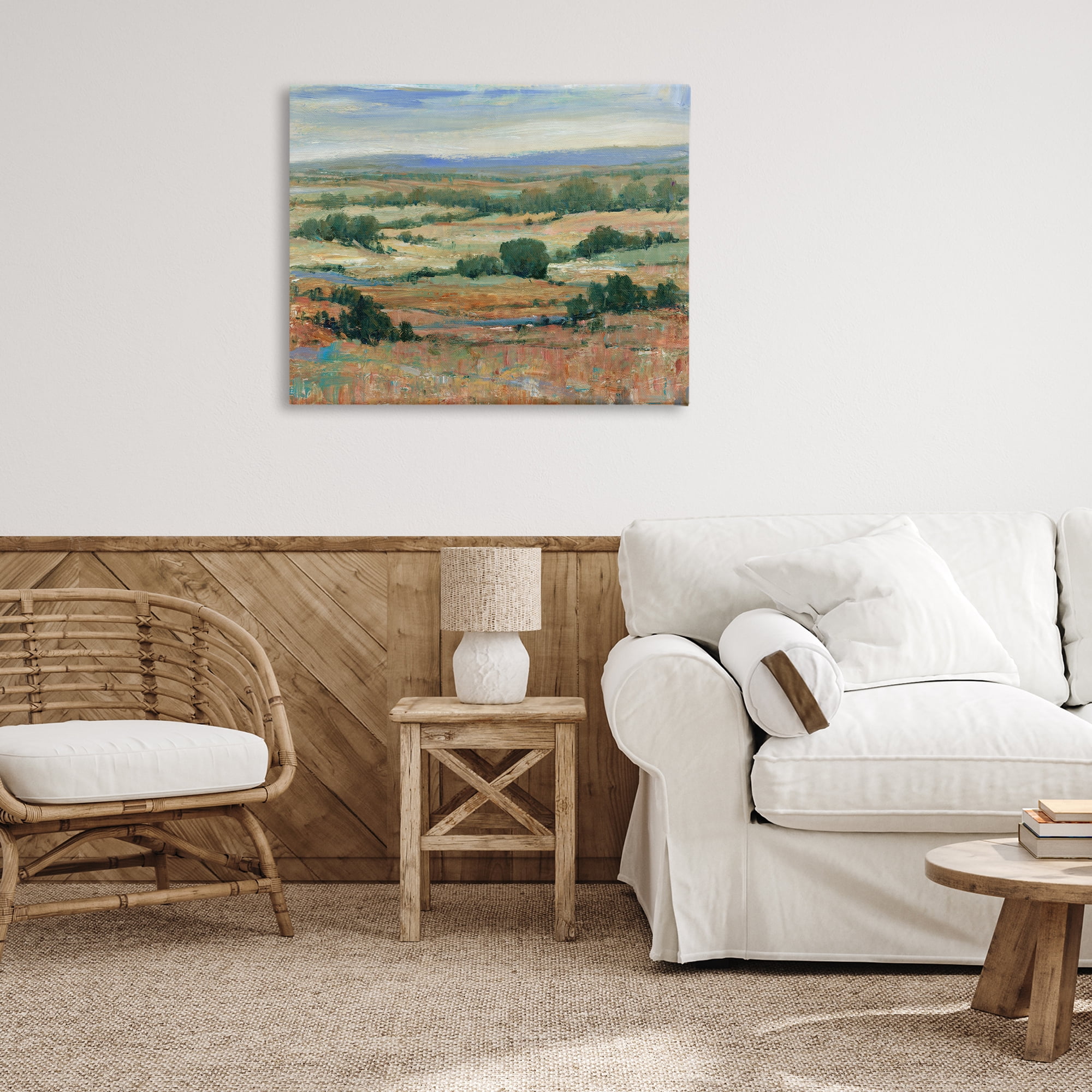 Stupell Industries Traditional Farmland Landscape Landscape & Nature Painting Wrapped Canvas Art Print Wall Art, 40 x 30