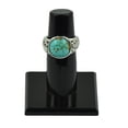 thumbnail image 3 of Hermoso y exquisito anillo unisex redondo de turquesa azul natural, hueco, con nuevo diseño, 3 of 8