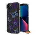 thumbnail image 3 of For Apple iPhone 14 (6.1") Hybrid Trendy Image Patterns Design Transparent Hard Back Shockproof TPU Rubber Phone Case Cover by Xpression - Butterflies, 3 of 8