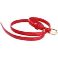 thumbnail image 4 of INSPIRE CHIC Women's Patent Leather Skinny Alloy Pin Buckle Waist Belt Red-1 Waist: 29-32, 4 of 7