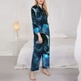 thumbnail image 3 of Fotbe Celestial Ram Night Sky Pattern Long Sleeve Pajama Set for Women,Sleepwear Set,2-piece Loungewear Set,Soft PJs Comfy Nightwear with Pockets -Large, 3 of 7