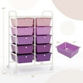 thumbnail image 3 of Costway 10-Drawer Storage Cart Utility Rolling Trolley Kitchen Organizer Purple, 3 of 8