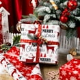 thumbnail image 5 of Reversible Red Christmas Wrapping Paper with Reindeer Snowflake ‘Merry Christmas’ Design for Birthday Baby Shower Bridal Shower Valentines Day - Mini Roll - 17 In X 32.8 Ft (46.5 sqft), 5 of 12