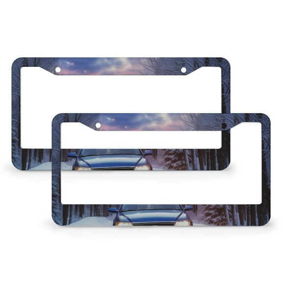 License Plate Cover Police Patrol Car Car Accessories 2 Pieces Police Car Aluminum Metal License Plate Frames Gift for Dad