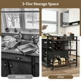 thumbnail image 6 of Giantex 3-Tier Bar Cart, Industrial Serving Cart w/Wine Racks & Glass Holders, Kitchen Rolling Cart, Brown, 6 of 8