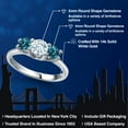 thumbnail image 2 of Gem Stone King 14K White Gold Sky Blue Aquamarine & London Blue Topaz 3-Stone Engagement Ring | 1.16 Cttw | Round 5MM and 4MM | Three Stone Wedding Anniversary Promise Ring for Women (Size 5), 2 of 6
