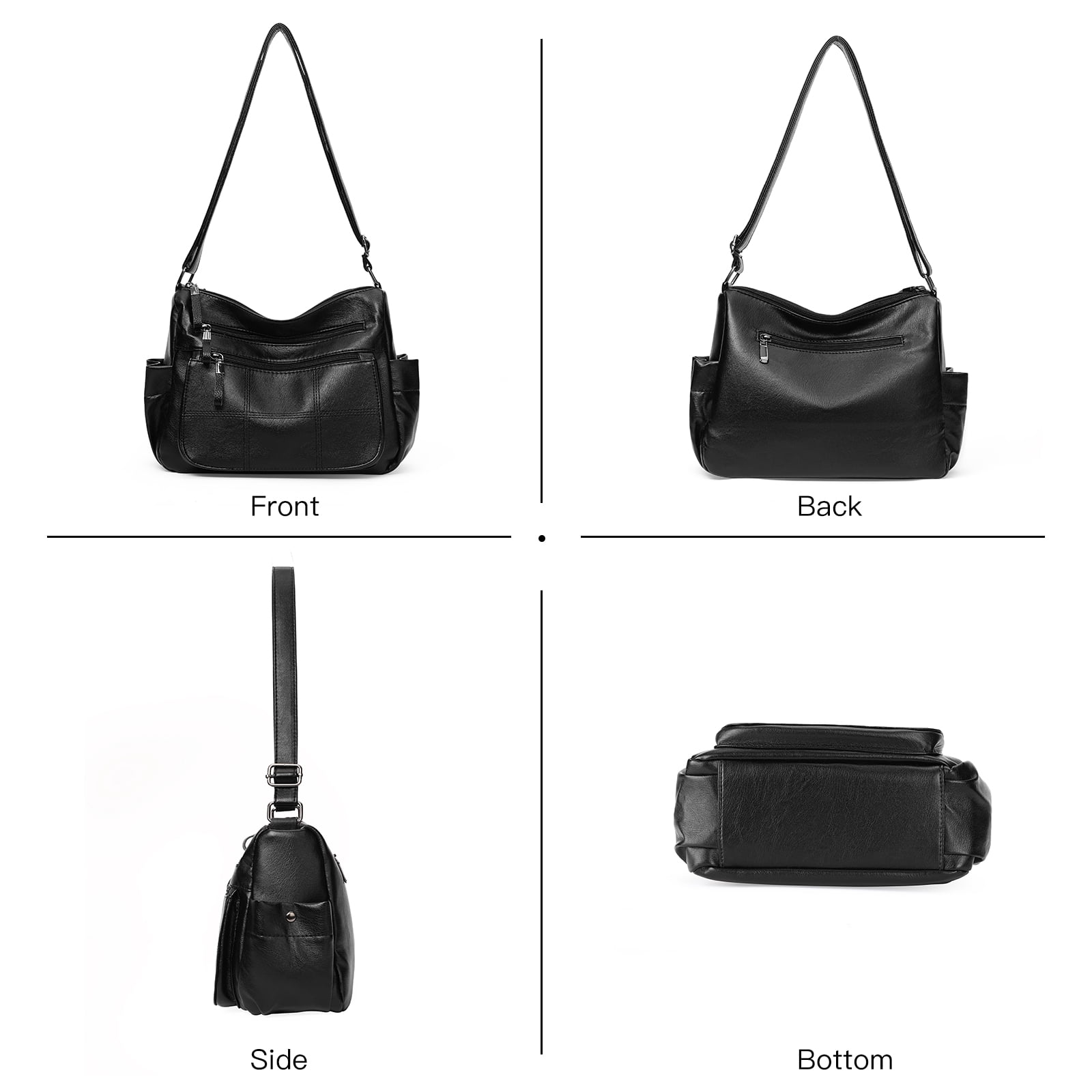 KALUNMA Purses for Women Pocketbooks Soft PU Leather Ladies Crossbody Purse Multi Pocket Shoulder Bag