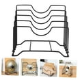 thumbnail image 3 of OULII 1Set Homeowners Kitchen Rack Carbon Steel Pot Cover Holder Black, 3 of 7
