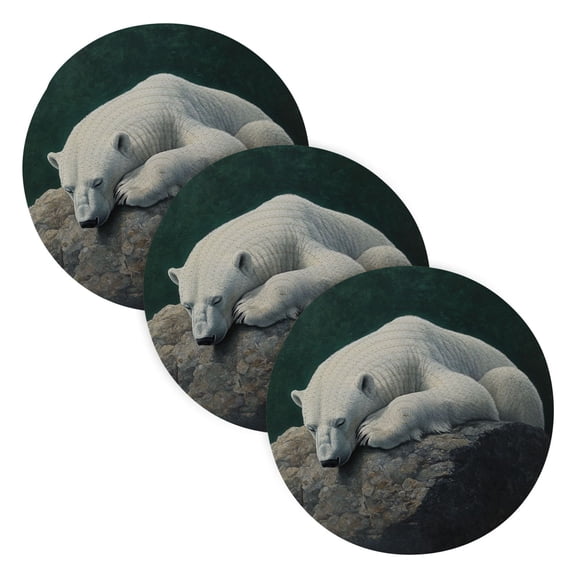 BZSMCE Mats for Pots,Pans Place White Polar Bear Simple Style Pattern Pot Mats