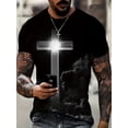 thumbnail image 2 of Camiseta De Manga Corta Con Cuello Redondo Con Estampado De Nubes Y Cruzadas Para Hombre, Camisetas Gráficas, Pijama, 2 of 4