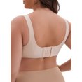 thumbnail image 3 of INSPIRE CHIC Women's Mesh Wireless Push Up Minimizers Wide Straps V-Neck Lightweight Breathable Seamless Soft Bras M Beige, 3 of 4