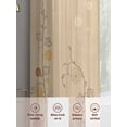 thumbnail image 6 of Japanese Style Flowers Sheer Curtains 2 Panels Set Vintage Yellow Flower Khaki Brown Sheer Window Curtains Light Filtering Rod Pocket Voile Drapes for Bedroom Living Room 52"x54", 6 of 9