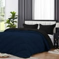 thumbnail image 4 of D.N.G. BEDDINGS 1 Piece Luxury Reversible Diamond Pattern Comforter Premium Super Soft, All Season 800 TC, 100% Egyptian Cotton Oversized Super King Size Navy Blue/Black Solid Color, 4 of 7