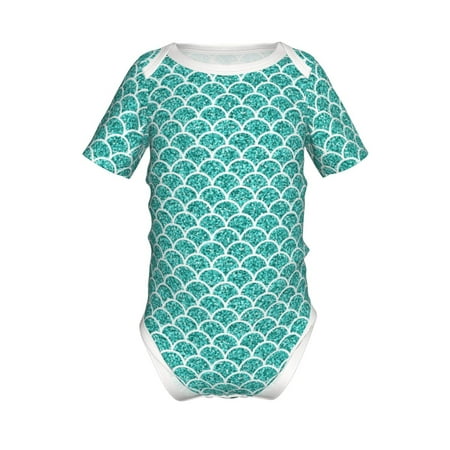 

Lukts Aquamarine Glitter1 Print Baby Short Sleeve Romper Onesie for Newborn Baby Boys and Girls-2 Years