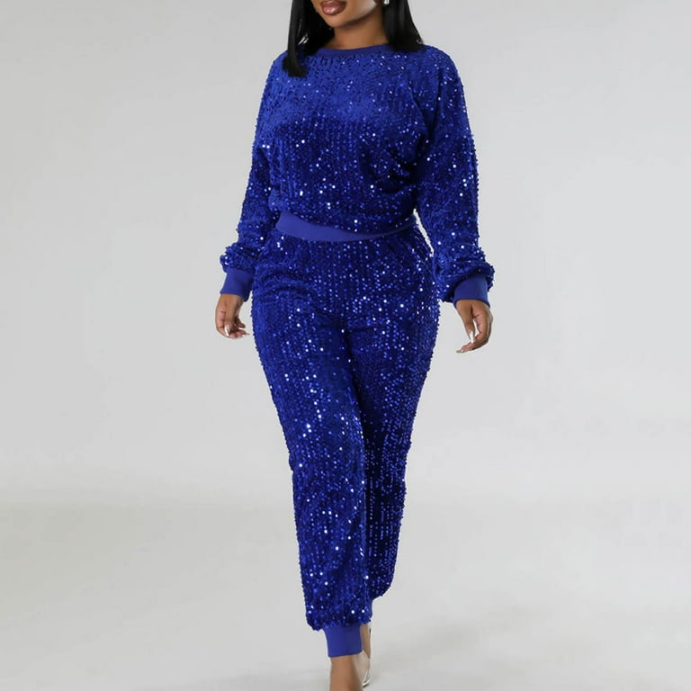 EHQJNJ Pink Velour Tracksuit Womens Women's Casual Fashion Sequins