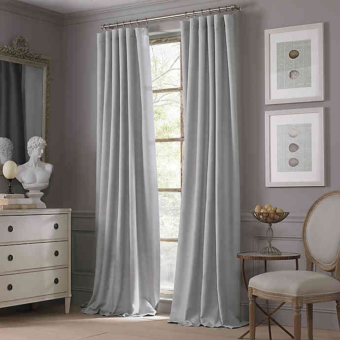 Valeron Estate Cotton Linen 95Inch Window Curtain Panel in Grey